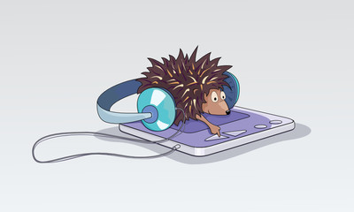 hedgehog listening music