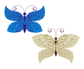 vector butterflies set