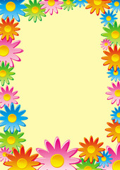 vector color flowers frame