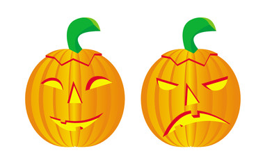 vector helloween pumpkis set