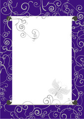 vector scroll on violet background