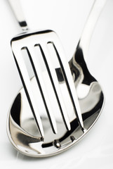 silver fork and spoon close up shoot