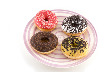 four different doughnuts
