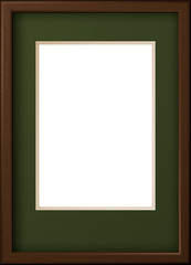 wooden frame with dark green passe-partout