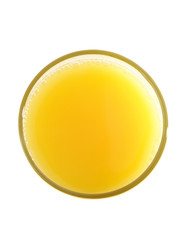 top view of an orange juice glass