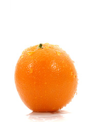 fresh orange with water drops