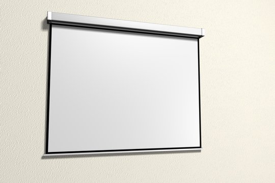 A presentation with a projector