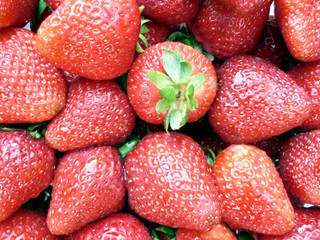 wet strawberries closeup 2