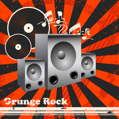 Grunge Rock Music Illustration Background