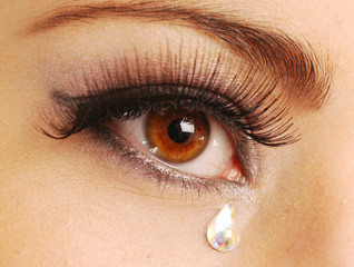 A very sad eye of young woman