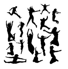 Large set of vector jumping silhouettes
