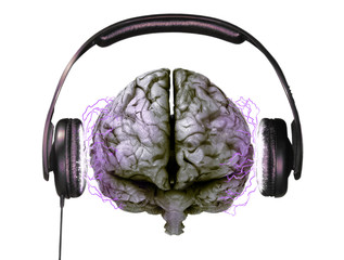 headphones on brain