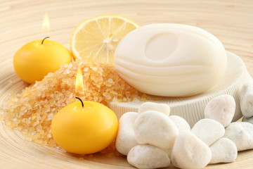 bath salt and soap - lemon beauty treatment