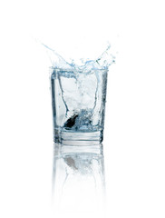 splashing blue water