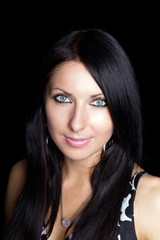 Obraz premium portrait of the beauty young woman. Isolated on black