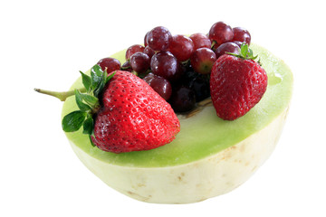 isolated fruit on honeydew melon