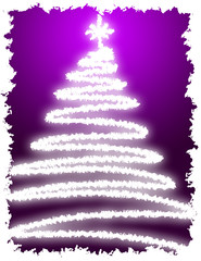 Artistic Christmas Tree with Purple Background Gradation