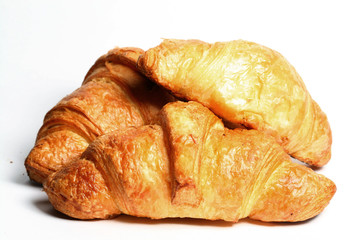 Croissant isolated on white background macro