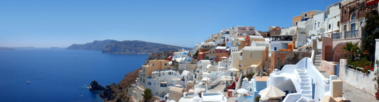 Fototapeta Panorama of Santorini Crete Greece