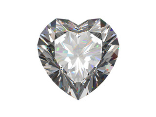 Fototapeta premium Heart shape diamond on white