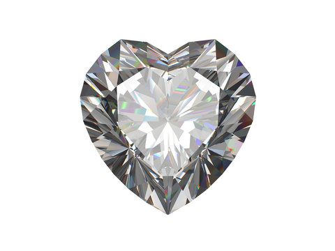 Heart shape diamond on white
