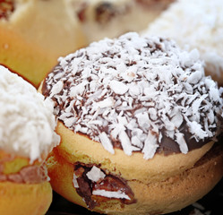 Plate of sweet chocolate cookies.