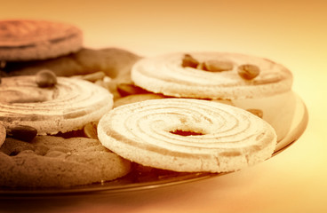 Sweet cookies with coffee grains.