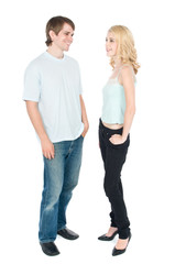 A young couple together in the studio