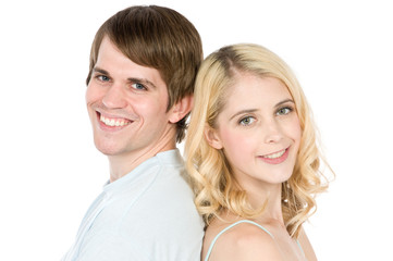 A young couple together in the studio