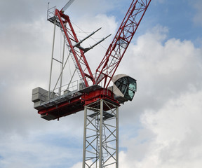 Close up of the Platform and Cab of a Construction Crane