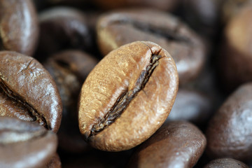 Macro picture of coffee beans.