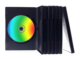 color DVD disk on white