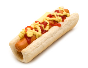 hot dog on white background