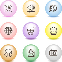 Color ball web icons, set 5