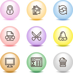 Color ball web icons, set 7