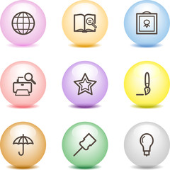 Color ball web icons, set 9