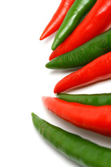 red hot chili pepper isolated on white