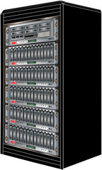 Vector Illustration of Computer Server Cabinet