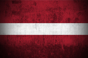 Weathered Flag Of Latvia, fabric textured..