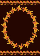 frame and seamless borders with leaves of oak