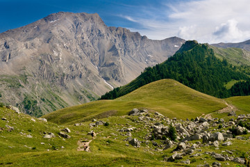 Fototapeta na wymiar Krajobraz Alpy Wysokie (Col de Vars)