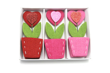 Tulip Ornaments on Isolated White Background