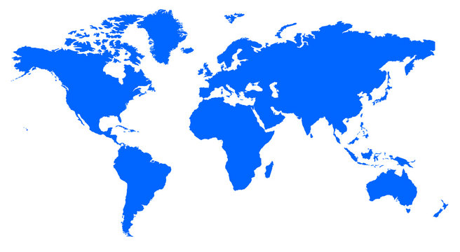 world map blue