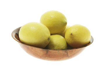 Bowl of Lemons on White Background