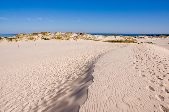 sandy coastline of the batic sea, poland