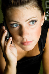 Fototapeta premium girl with mobile phone