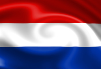 Dutch flag waving in the wind