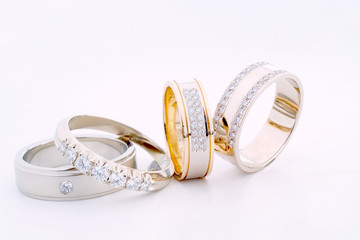 Beautiful gold rings with brilliants