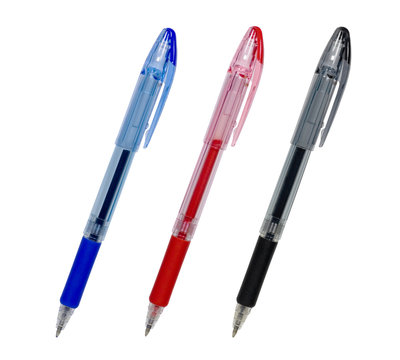 Three Pens Isolated On A White Background