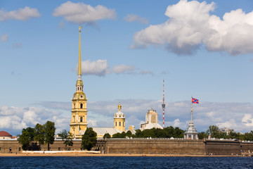 Fototapeta na wymiar The Peter and Paul Fortress in a sunny day